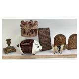 Tribal Candle Holder, Piggy Bank, Letterpress
