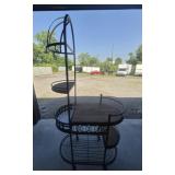 Bar Cart With Black Metal & Wood