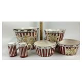 Popcorn-Themed Ceramic Bowls, Mugs, Bucket