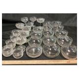 Fostoria Etched Grape Vines Glassware, Bowls, Teac