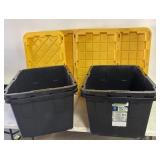 4 Black Storage Containers w/ Lids
