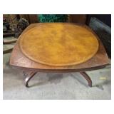 Mahogany With Leather Inlay Table On Casters 33