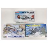 Monogram AT-6, Revell P-51D, F4U-4 Model Kits