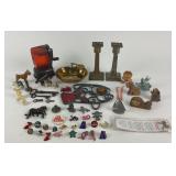 Brass, Skeleton Keys, Bone China Kittens & Cat,