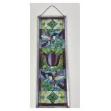 Hummingbird-stained glass panel