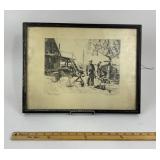Lionel Barrymore Signed Etching Print