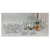 Glassware With Ice Cream Dishes, Pitchers, Leaf Di