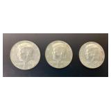 1966, 67, 68 John F. Kennedy JFK Half Dollars