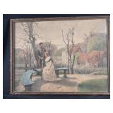 Framed Print Depicting Soldier and Woman