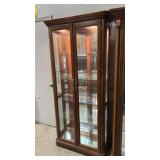 Lighted curio cabinet 4 glass shelves