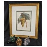 Framed Muscat Blanc Print, Grape Glass Bottles