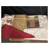 Fabric Tablecloths; Red, Mustard, Christmas Poinse