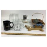 Glassware, CorningWare, Basket, Mug, Flask