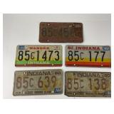 1980s Indiana License Plates