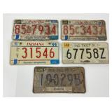 1990s Indiana License Plates Wabash County