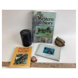 Black Marble Container, Azurite Weight, Wildlife B