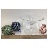 Blown Art Glass Ornaments, Swirl Bud Vase, Martini