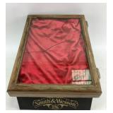 Smith & Wesson Wood Display Case With Broken Glass