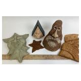 Carruth Smile Plaque, Signed Wood Carvings, R Vand