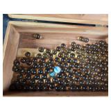 Glass Marbles With Wooden Storage Box