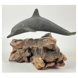 Burl Wood Dolphin Statue