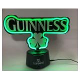 Lighted Guinness Sign With Shamrock Design
