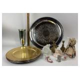 Wm. A. Rogers Platter, Gold Chargers, Marbell Figu