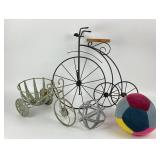 Bicycle Cast Iron Planter, Bicycle Art, Metal Ball