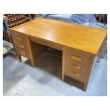 Large wood desk 6 drawers