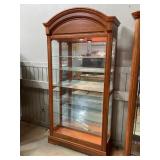 Lighted wood curio cabinet