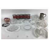 Crystal Glassware, Holiday Tumblers, Pewter Mug