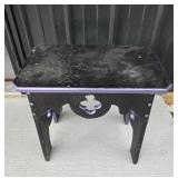 Black Wooden Side Table With Purple Accents