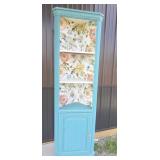 Corner Cabinet With Floral Backing