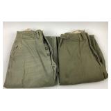 (2) WW2 Military Field Cotton Trousers Olive Drab
