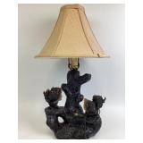 Tree Trunk Buffalo Lamp