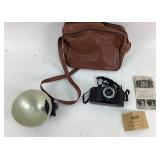 FED Flash Camera, Flash Attachment, Leather Case