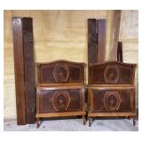 2 wood single bed frames veneer