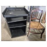 Spindle Back Side Chair Dark Wood With Cane Seat