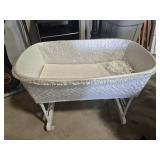 Wicker Cradle On Wheels & Foldable Legs