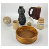 Wood Bowl, Folk Art Pottery, Novelty Jugs
