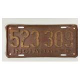 1936 Indiana License Plate