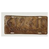 1940 North Carolina License Plate