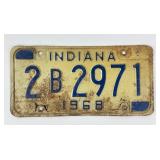 1968 Indiana License Plate