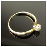 10k Stamped pearl like ring 1.34 G TW, size 7