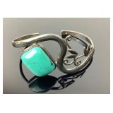 .925 Sterling Silver Blue stone bracelet 28.54g TW