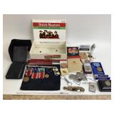 Military Ribbon Bars, Leather Wallets, Cigar Box &