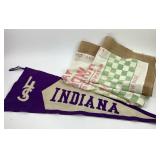Indiana Felt Pennant, Feed Sack/Burlap Runner