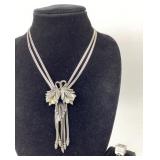 Costume Jewelry: Tortolani Silver tone and pearl