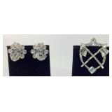 Costume Jewelry: Eisenburg Clear Rhinestone Silver