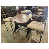 Metal High Top Stools With Upholstered Seat &